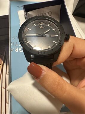 Movado Bold Men's Black and Silver-Tone Dial Watch🖤